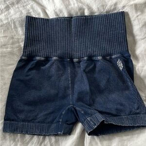 Free People Blue Athletic Shorts High-Waisted Performance